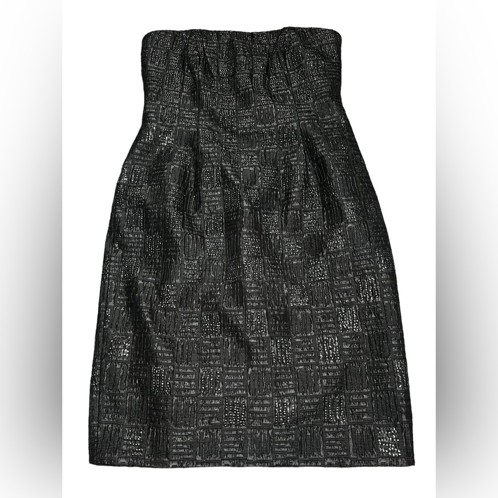 Vintage Corset Dress Carmen Marc Valvo Black Fitted Y2K Grunge Goth Mini Size 6